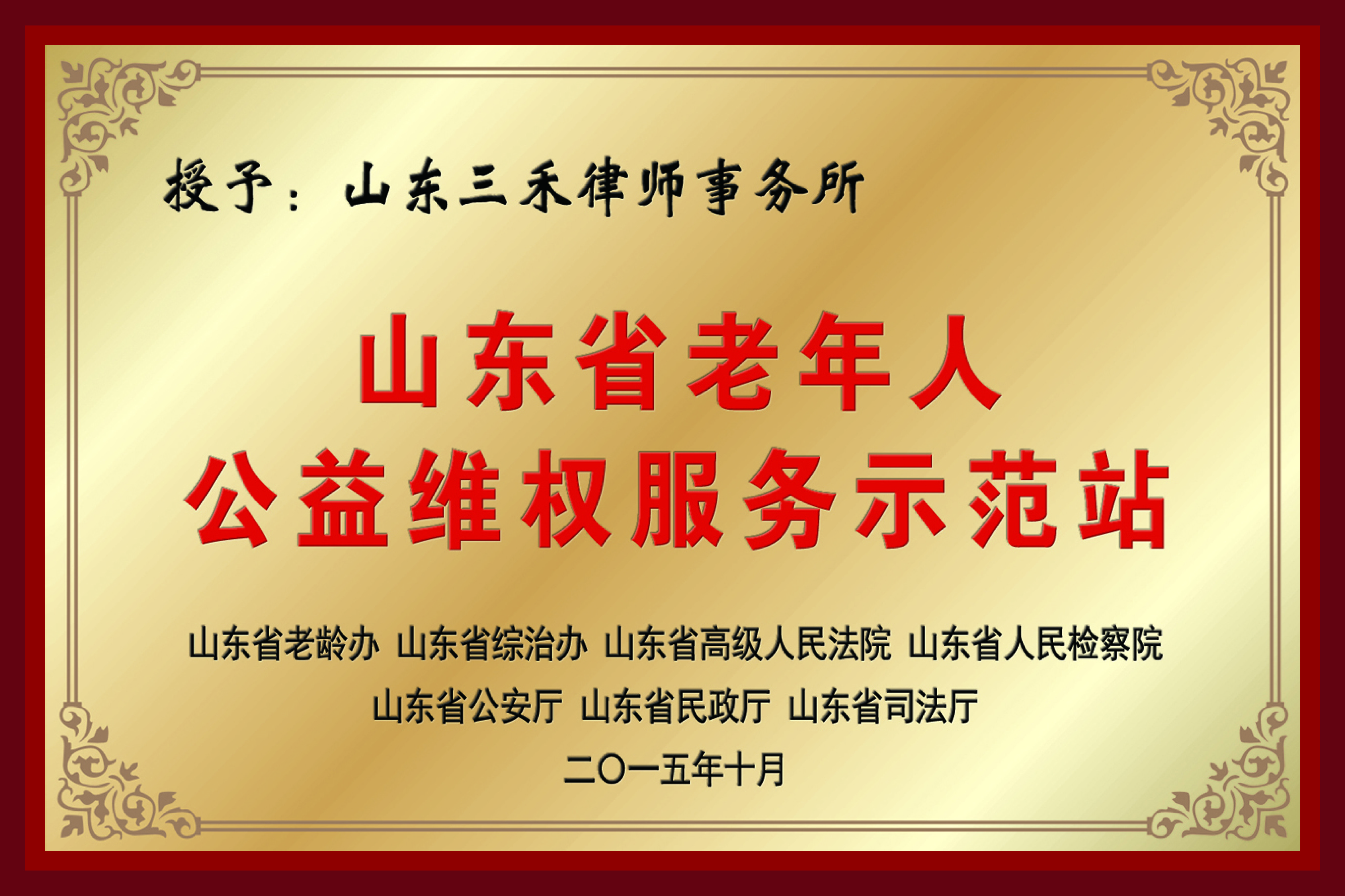 山东省老年人公益维权服务示范站